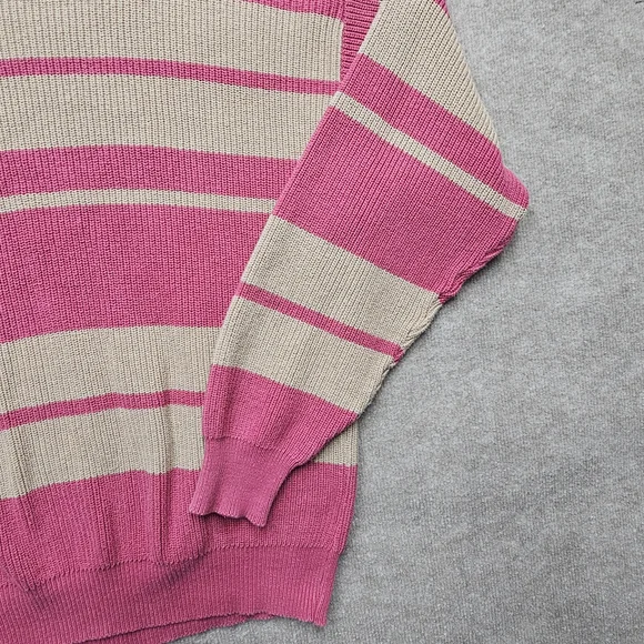 Vintage Lord Jeff Whaler Striped Sweater XL Cotton Pink Tan Boxy USA Classic - Picture 5 of 12